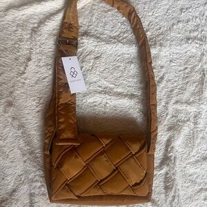 Brown Quilted Shoulder Bag
